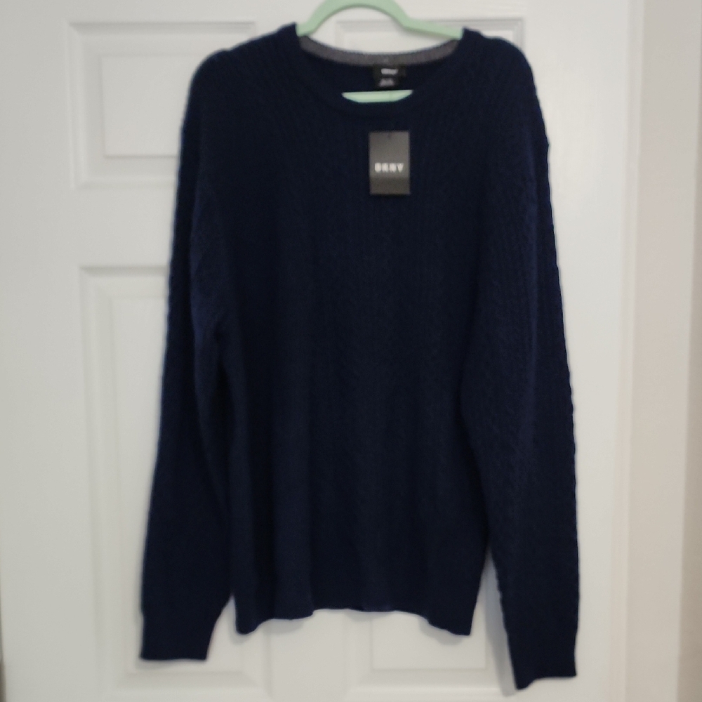 DKNY Men's Navy Crewneck Sweater